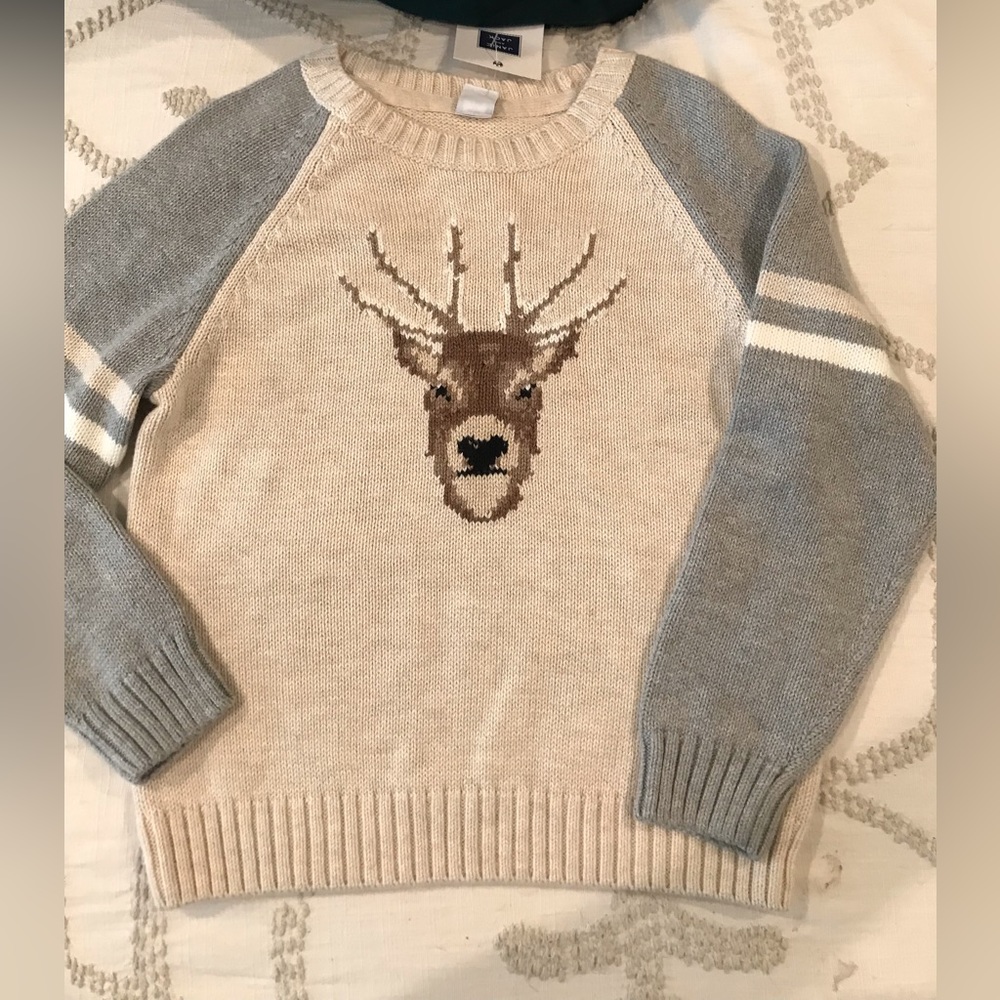 Janie and Jack deer sweater, buck sweater, NEW WITH TAGS, size 5
